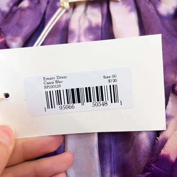 Ulla Johnson Emery 100% Silk Purple Tie Dye Mini Dress in Cassis Blur 00 NWT - Picture 12 of 15